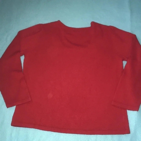 𝅺MERCER Street Studio long sleeve floral embellished soft red sweater size XL - Picture 2 of 8